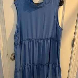 Sleeveless Blue Tiered Dress